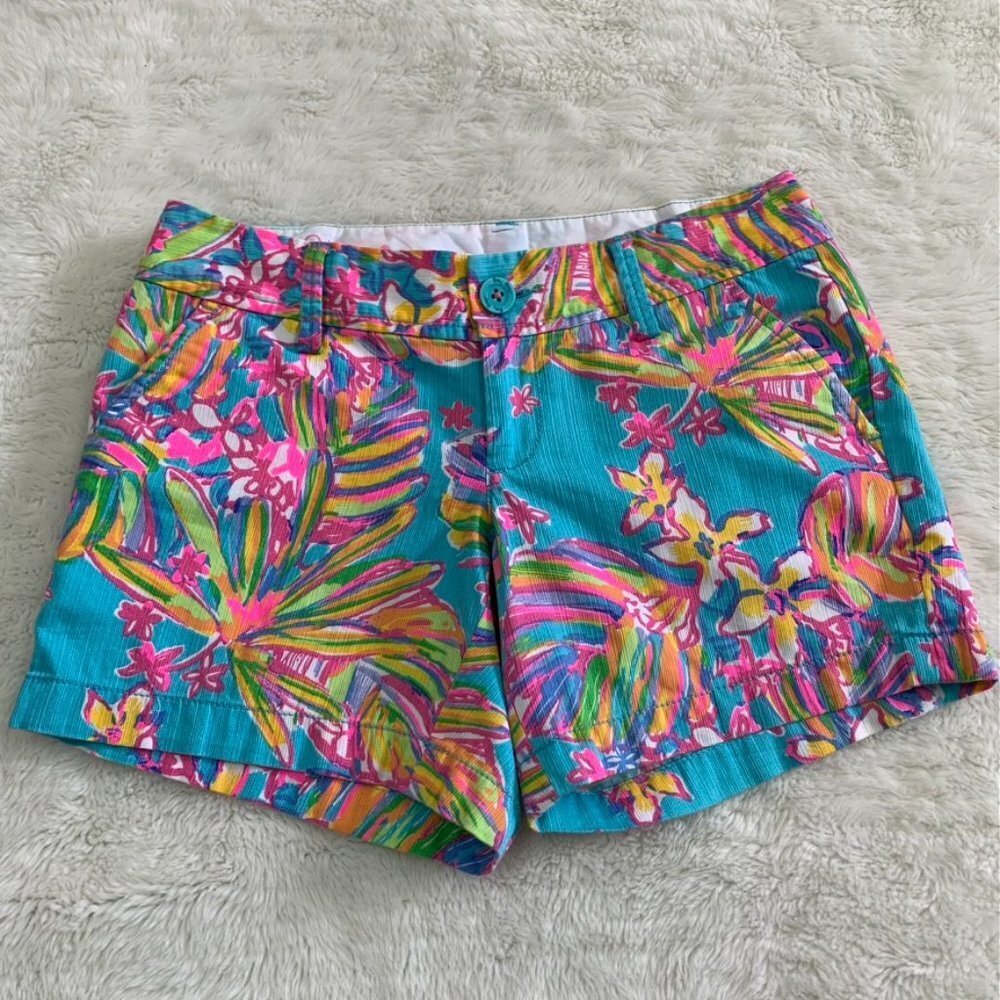 Lilly Pulitzer Women's The Callahan Short in Sea Blue Summer Haze Size 00